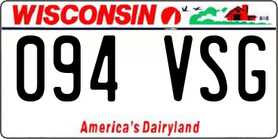 WI license plate 094VSG
