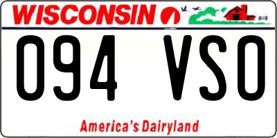 WI license plate 094VSO