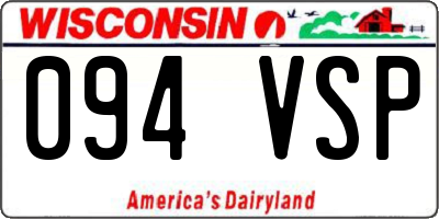 WI license plate 094VSP