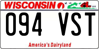 WI license plate 094VST