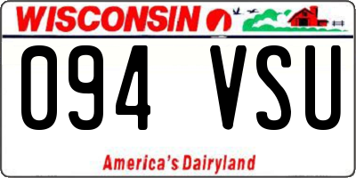 WI license plate 094VSU
