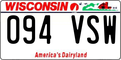 WI license plate 094VSW