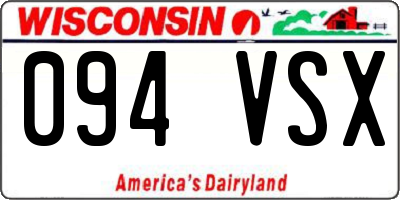 WI license plate 094VSX
