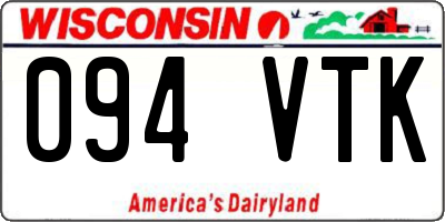 WI license plate 094VTK