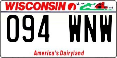 WI license plate 094WNW