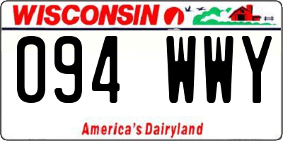 WI license plate 094WWY