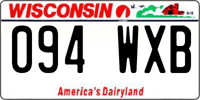 WI license plate 094WXB
