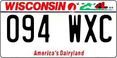 WI license plate 094WXC