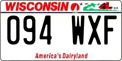 WI license plate 094WXF