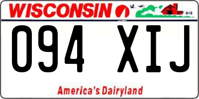 WI license plate 094XIJ
