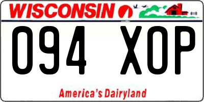 WI license plate 094XOP