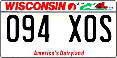 WI license plate 094XOS