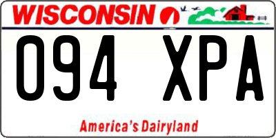 WI license plate 094XPA