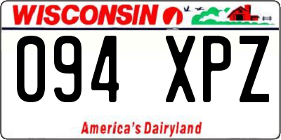 WI license plate 094XPZ