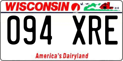 WI license plate 094XRE