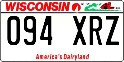 WI license plate 094XRZ