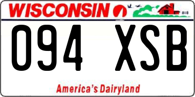 WI license plate 094XSB