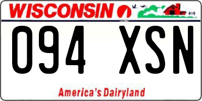 WI license plate 094XSN