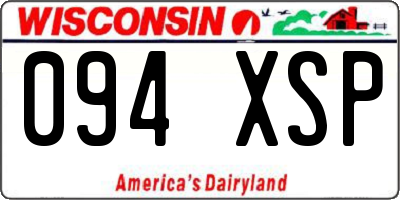 WI license plate 094XSP