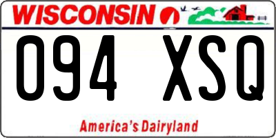 WI license plate 094XSQ