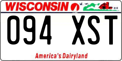 WI license plate 094XST
