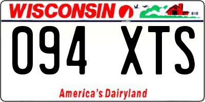 WI license plate 094XTS