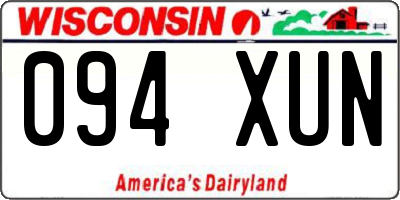 WI license plate 094XUN
