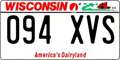 WI license plate 094XVS