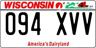 WI license plate 094XVV