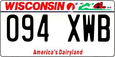 WI license plate 094XWB