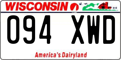 WI license plate 094XWD