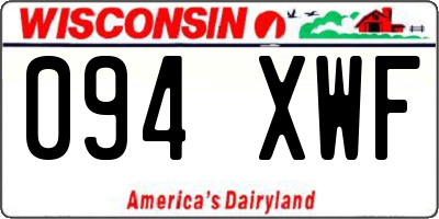 WI license plate 094XWF