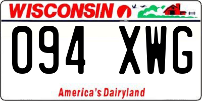 WI license plate 094XWG