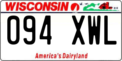 WI license plate 094XWL