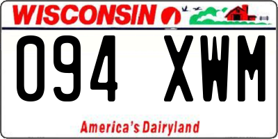 WI license plate 094XWM