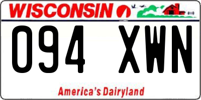 WI license plate 094XWN