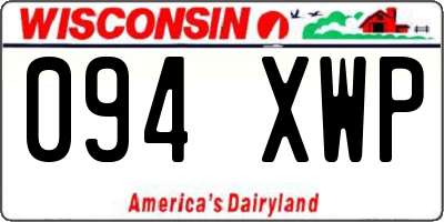 WI license plate 094XWP