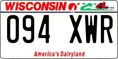 WI license plate 094XWR