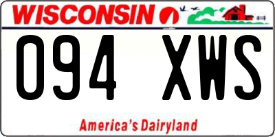WI license plate 094XWS