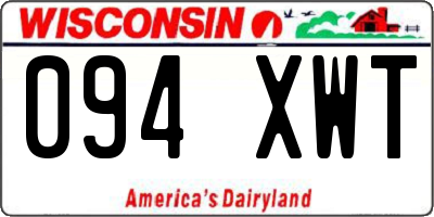 WI license plate 094XWT