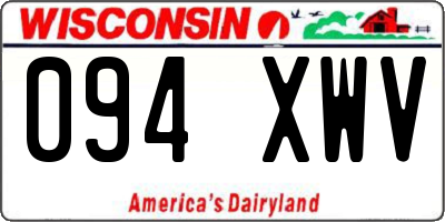 WI license plate 094XWV