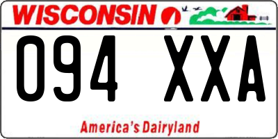 WI license plate 094XXA