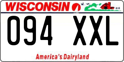 WI license plate 094XXL
