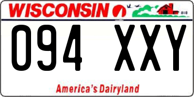 WI license plate 094XXY