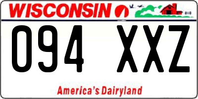 WI license plate 094XXZ