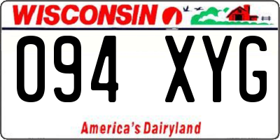 WI license plate 094XYG