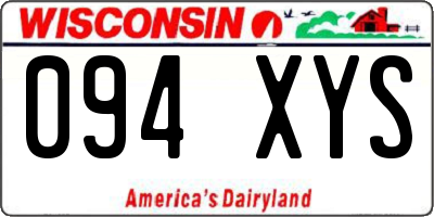 WI license plate 094XYS