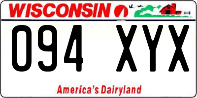 WI license plate 094XYX