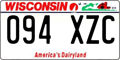 WI license plate 094XZC