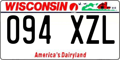 WI license plate 094XZL